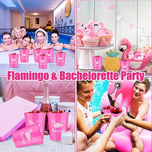 Sabary 32 Pcs Flamingo Party Cups 16 Oz Reusable Pink