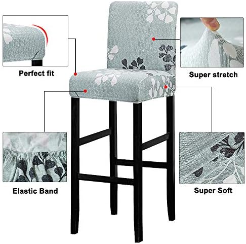 Lellen 4 Pack Stretch Chair Slipcover - Grey Floral Pattern