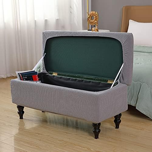Jacquard Stretch Folding Ottoman Cover with Lid