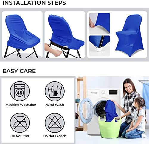 Babenest Spandex Chair Covers 10PCS Universal Fit Royal Blue