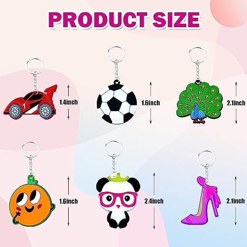 60PCS Cartoon Kids Keychains Bulk Party Favors 1