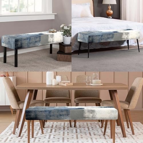 MCALK Blue Stretch Dining Bench Cover