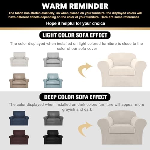 PrinceDeco Velvet Plush Chair Cover 2 Piece Set