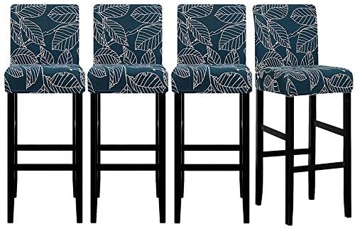 Lellen Bar Stool Covers Set of 4 - Patterned Stretch Removable