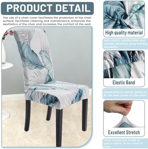 Fhberni Stretch Dining Chair Covers 4 Pack