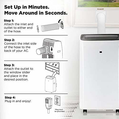 TCL H8P26W 12000 BTU Portable AC with Dehumidifier and Fan White