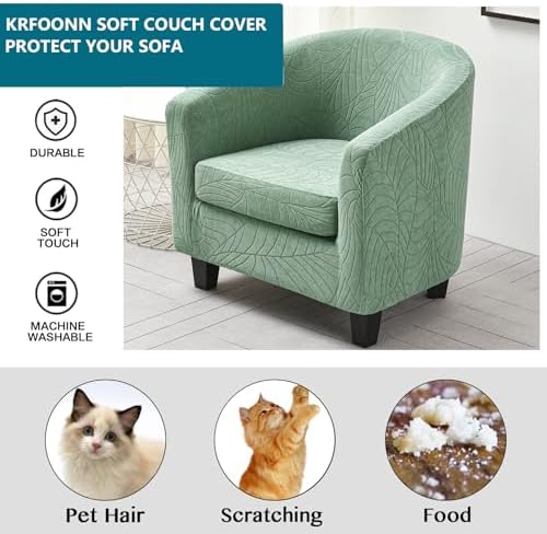 KRFOONN 2 Piece Stretch Club Chair Slipcover