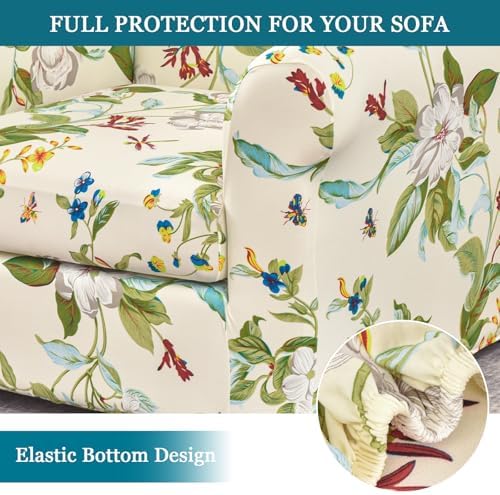 FUANGUI 2 Piece Stretch Armchair Covers with Cushion