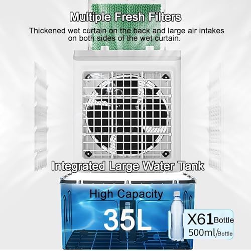 3 In 1 Air Cooler Humidifier Fan with 4 Ice Boxes