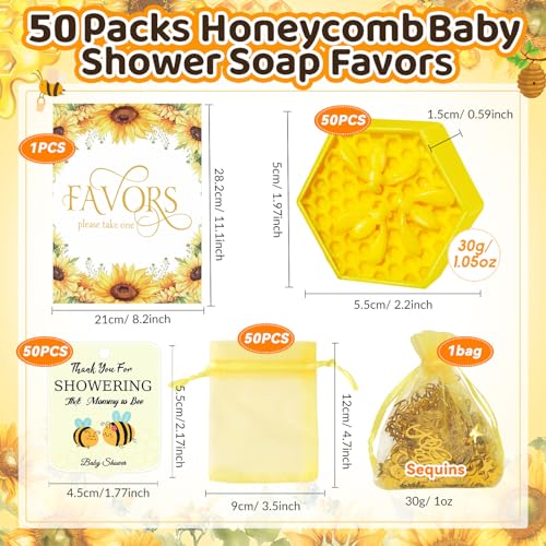 AIXIANG Bee Baby Shower Favors with Organza Bags and Thank Cards