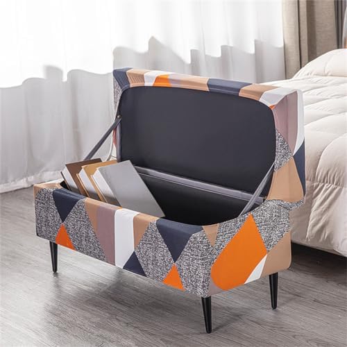 Folding Storage Ottoman Slipcover for Living Room