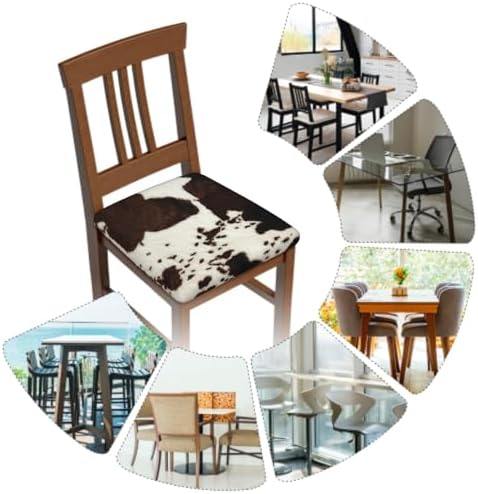 Granbey Cowhide Print Seat Covers Set of 2 Dining Chairs