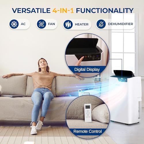 SereneLife 12000 BTU Portable Air Conditioner 4-in-1 1
