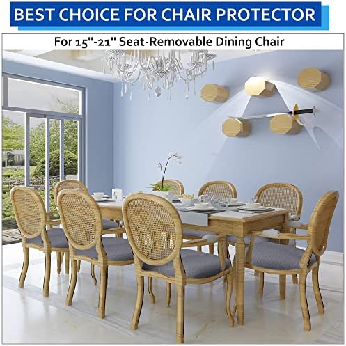 BUYUE Dining Chair Seat Covers Set of 4 Grey Stretch Washable