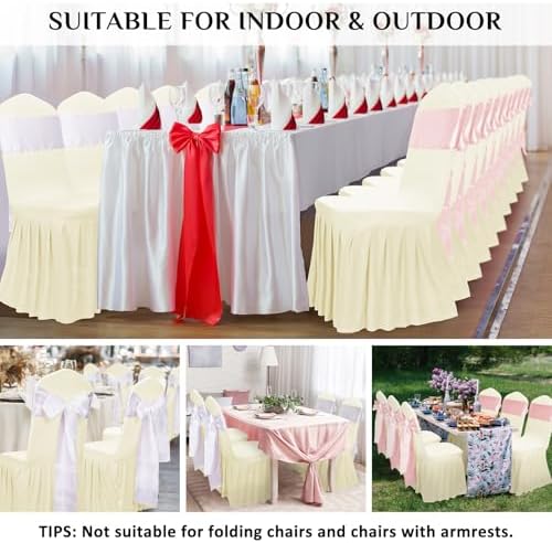 2pcs Chair Covers Stretch Parsons Skirt for Hotel Ceremony and Home