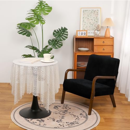 NICEEC Black Spandex Mid Century Chair Covers with Arms