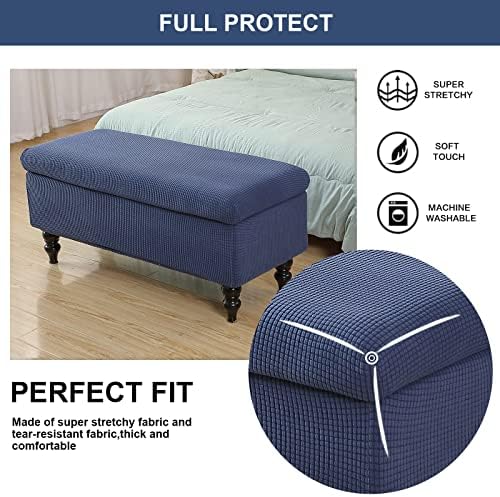 FUANGUI Stretch Ottoman Cover with Elastic Bottom