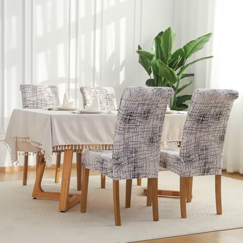 FORCHEER Dining Chair Covers Set of 6 with Geometric Print 1