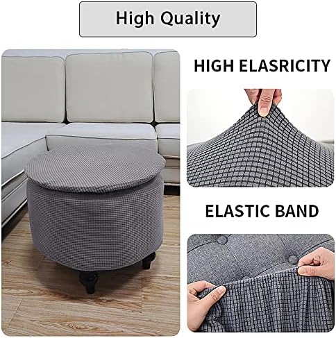 XMNTG Grey Stretch Stool Cover with Elastic Bottom