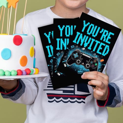 Game Themed Birthday Party Invitations 30 Pack