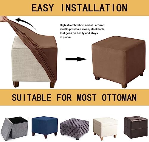Velvet Stool Cover for Small Storage Ottoman