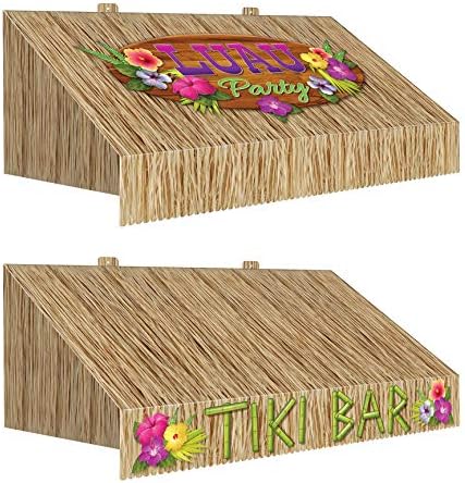 Beistle 2 Piece Tiki Bar Wall Awnings Luau Decorations