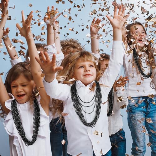 EOBOH 120PCS Black Bead Necklace Party Favors