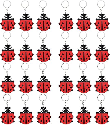 24 Pack Ladybug Keyring Party Favor for Kids