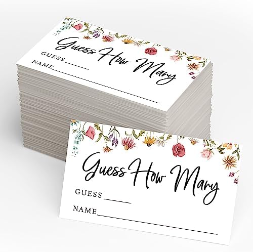 Printed Party Candy Jar Game Set of 50 Wildflower Theme