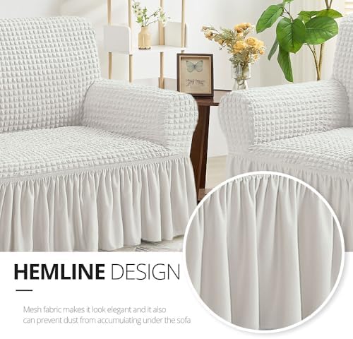 NICEEC Ivory Armchair Slipcover 1 Piece Universal High Stretch Furniture Protector