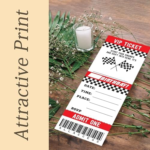 Start Your Engines Birthday Invitation Set with Envelopes