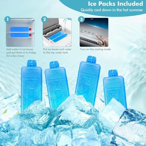 4-in-1 Portable Air Cooler with 3 Speeds and 60 Oscillation