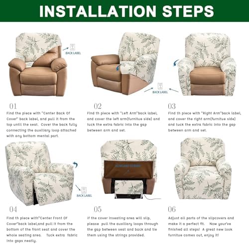 CRFATOP Recliner Slipcovers with Arms 4 Piece