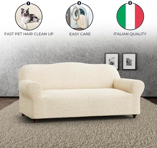 Mamma Mia Sofa Slipcover - Stretch Fit - Cream