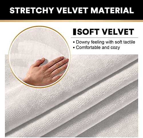 PrinceDeco Velvet Plush Chair Cover 2 Piece Set