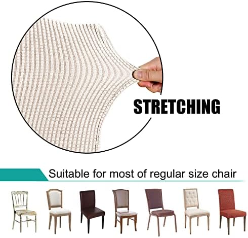 Turquoize Chair Covers Set of 2 for Dining Chairs Ivory
