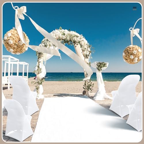 Newwiee Spandex Chair Covers 25 Pcs White Universal Foldable