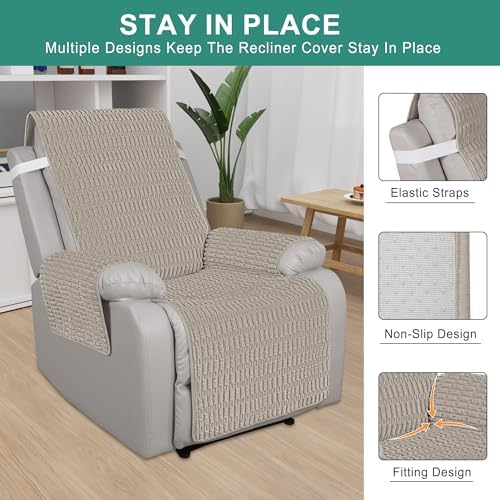 Foxdecor Recliner Chair Covers - Brown 23 W 1