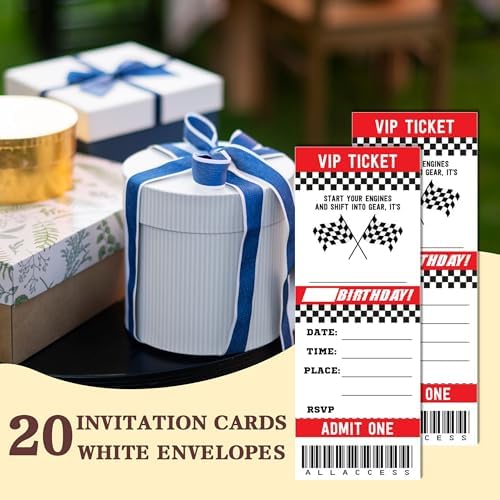 Start Your Engines Birthday Invitation Set with Envelopes