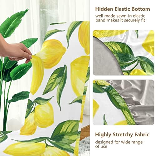 WELLDAY Dining Chair Covers 4PCS Yellow Lemons