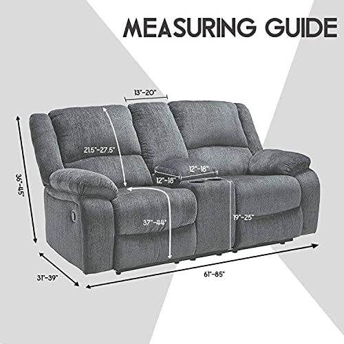 ULTICOR Reclining Love Seat with Middle Console Slipcover Navy