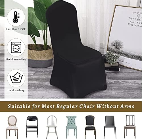 20 Pcs Black Washable Removable Dining Chair Covers