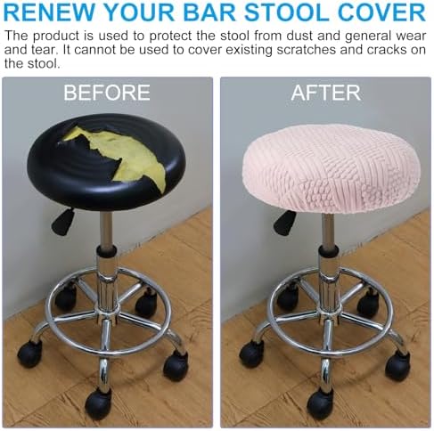 PATIKIL Dark Blue Round Bar Stool Covers 2 Pcs
