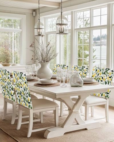 Summer Lemon Chair Back Covers Set of 6