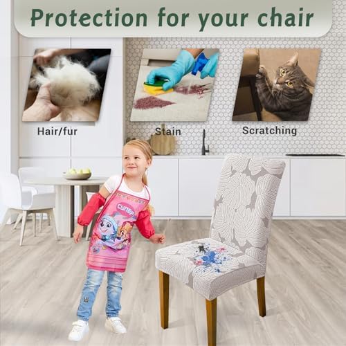 Oloepfo Dining Chair Covers Set of 6 Light Grey