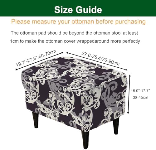 CRFATOP Large Ottoman Chair Slipcover with Printed Pattern 1