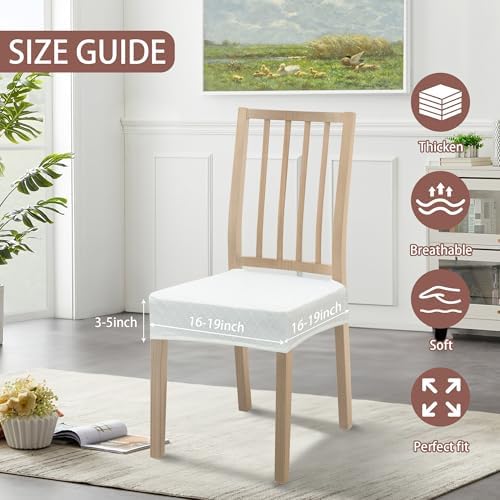 Dining Chair Covers Set of 2 Stretch Jacquard Seat Covers with Zipper