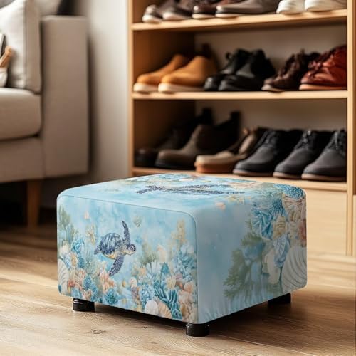 Eritanaer Sea Turtle Stool Cover with Elastic Band