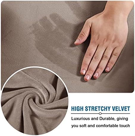 Square Ottoman Slipcover Stretch Velvet