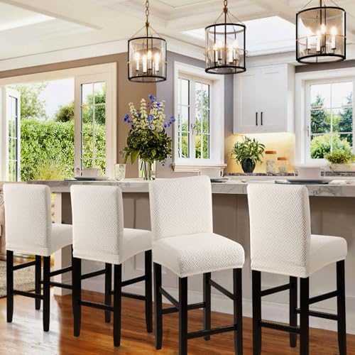Waterproof Bar Stool Covers 4 Pack T-Beige 1